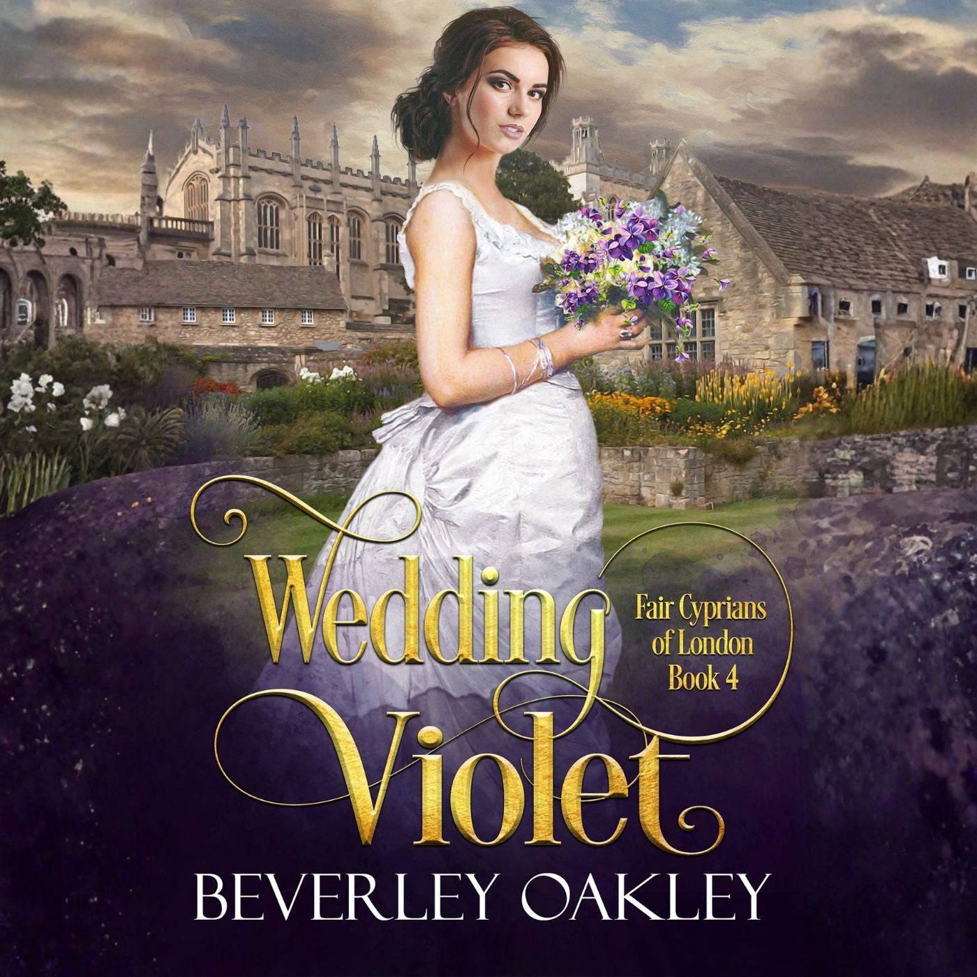 Audiobook cover for 'Pretty Woman' Victorian style romance, Wedding Violet, from Fair Cyprians of London series