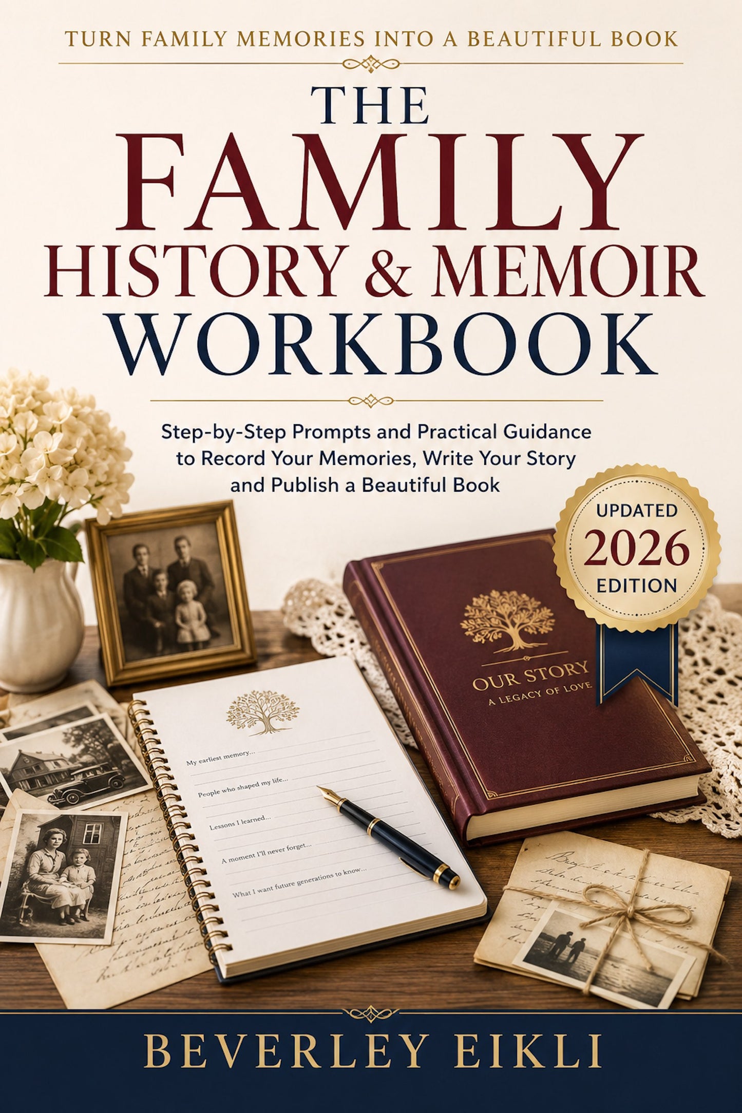BOOK cover showing what's needed to publish a family memoir