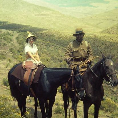 Mum on trek in Lesotho in 1964