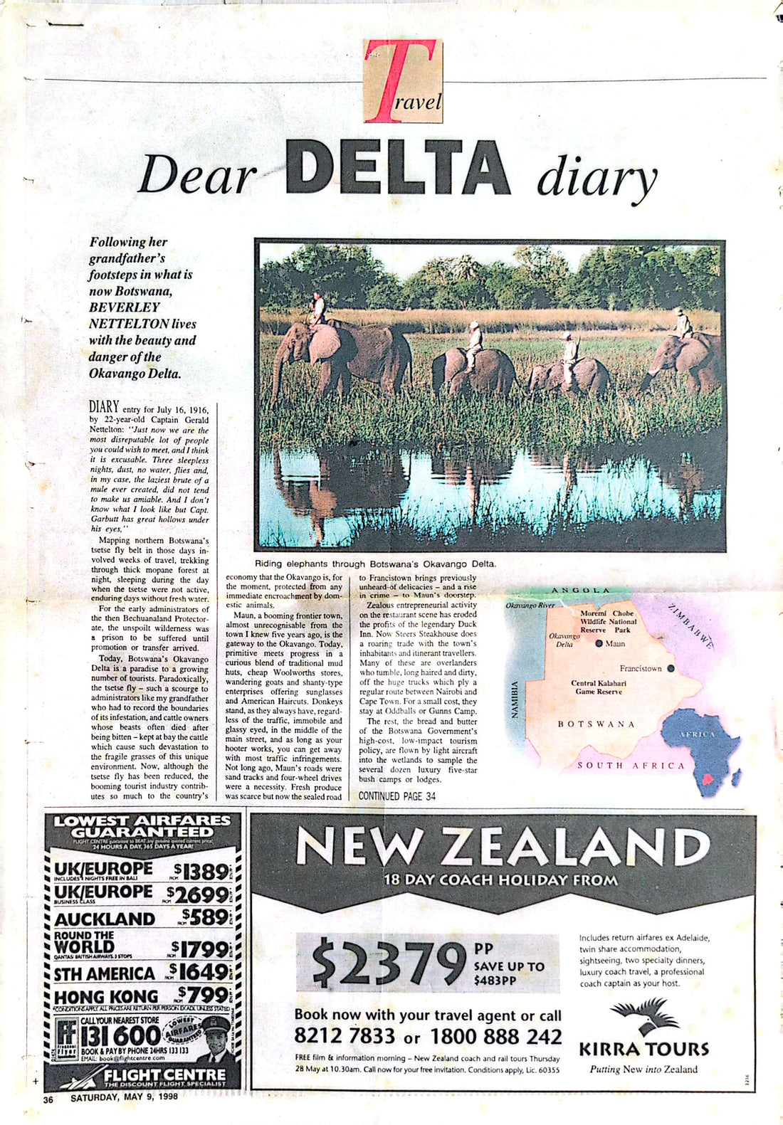 Working in the Okavango in 1992