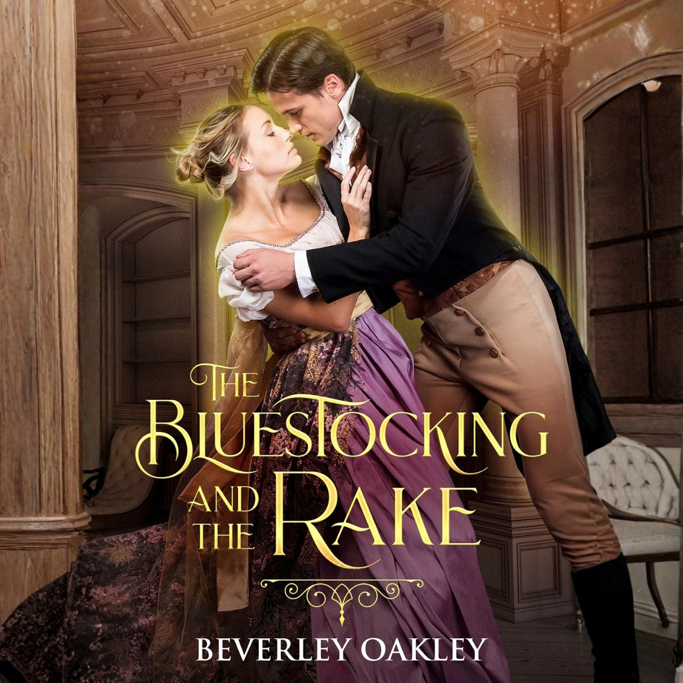 Audiobook cover for Regency romantic suspense The Bluestocking and the Rake