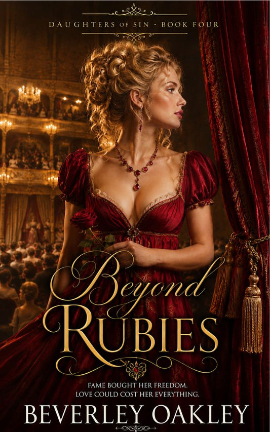 Girl in scandalous Red dress by a stage.