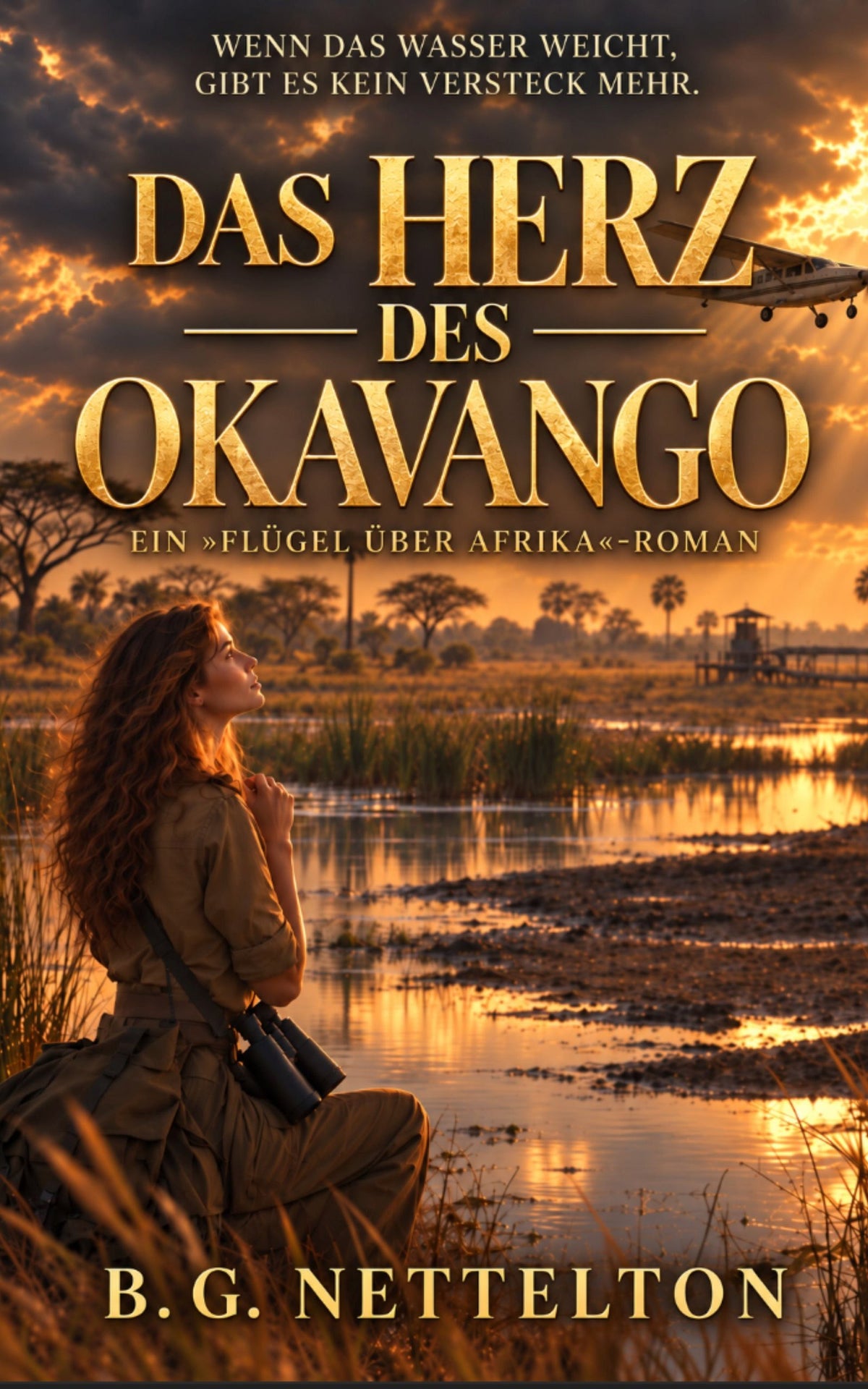 Girl Looking over the drought-stricken Okavango