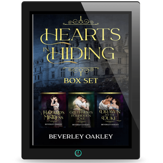 "Hearts in Hiding Regency romance box set cover — three Cinderella retellings