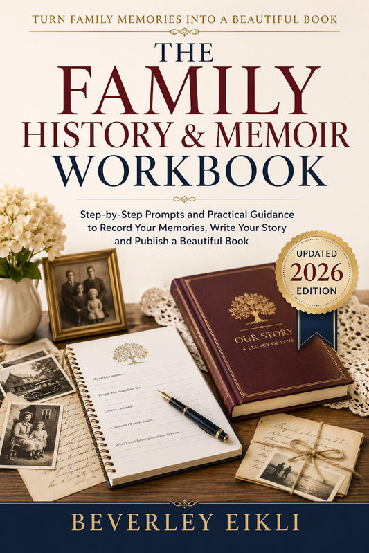 BOOK cover showing what's needed to publish a family memoir