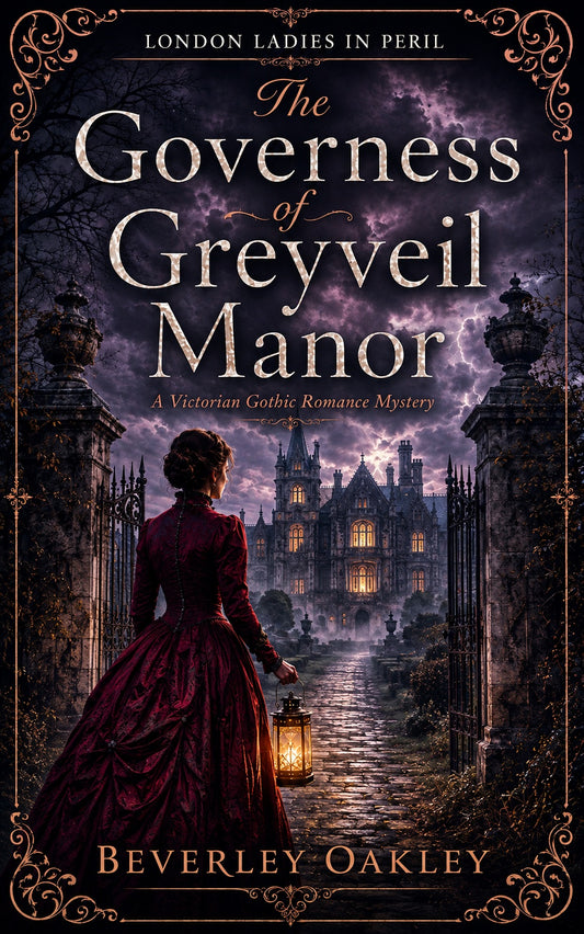 Governess looking at a house in a victorian murder mystery