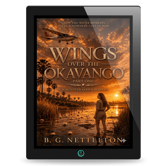 girl looking into a sunset in botswana ebook cover